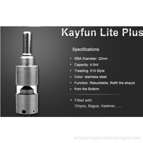 Ecigarette Cigarette Kayfun Airflow Control Kayfun Vaporizer Clone (kayfun lite plus)